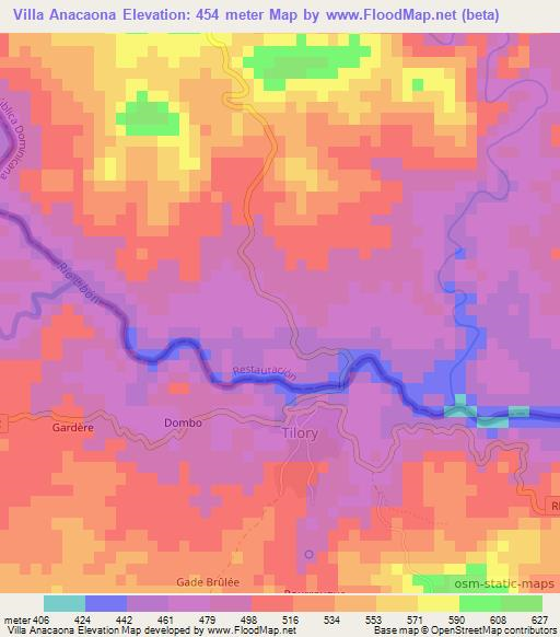 Villa Anacaona,Dominican Republic Elevation Map