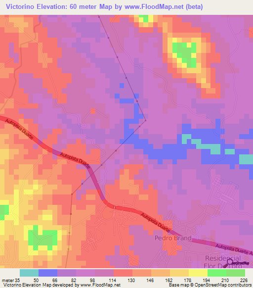 Victorino,Dominican Republic Elevation Map