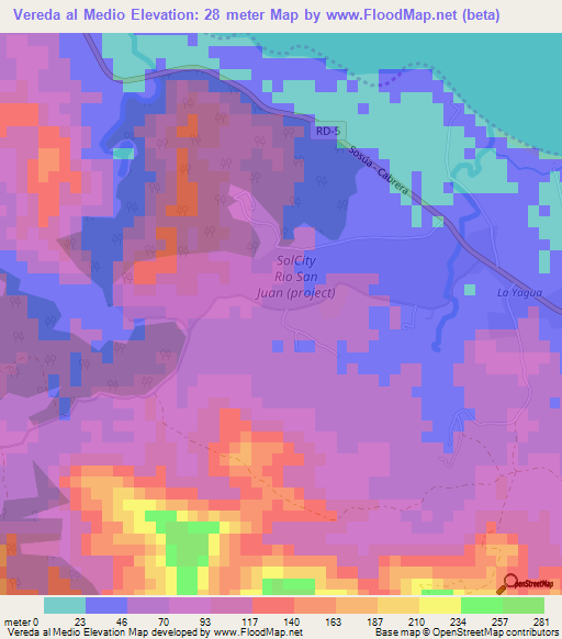 Vereda al Medio,Dominican Republic Elevation Map