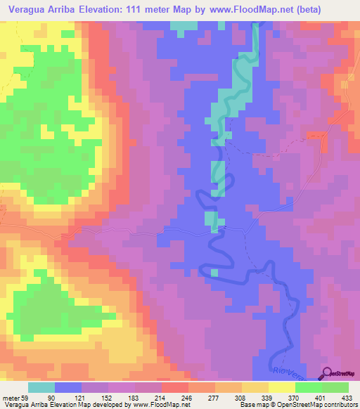 Veragua Arriba,Dominican Republic Elevation Map