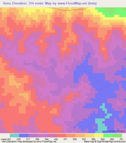 Venu,Dominican Republic Elevation Map