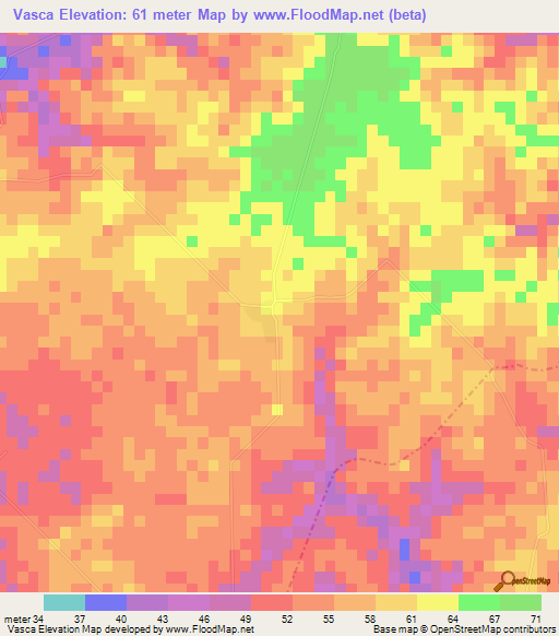 Vasca,Dominican Republic Elevation Map