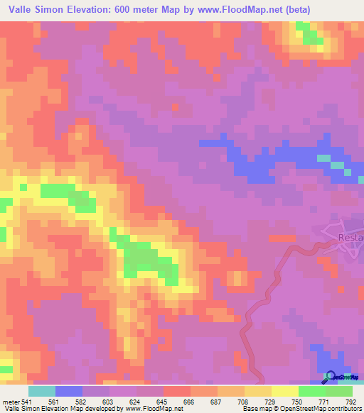 Valle Simon,Dominican Republic Elevation Map