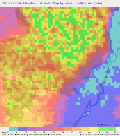 Valle Grande,Dominican Republic Elevation Map