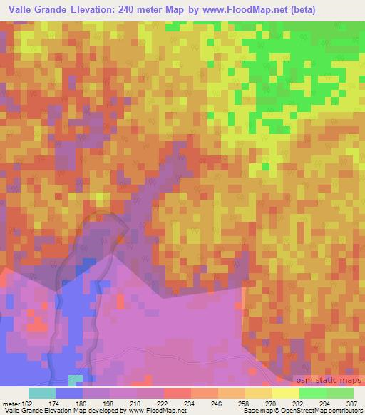 Valle Grande,Dominican Republic Elevation Map