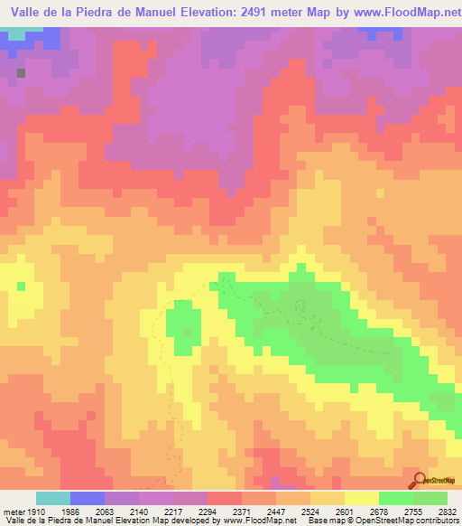 Valle de la Piedra de Manuel,Dominican Republic Elevation Map