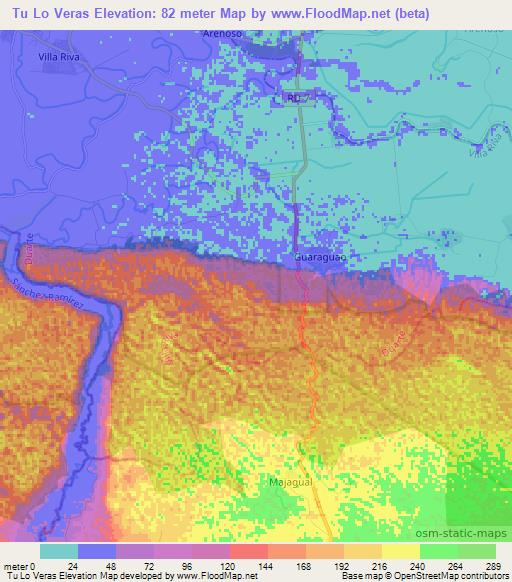 Tu Lo Veras,Dominican Republic Elevation Map