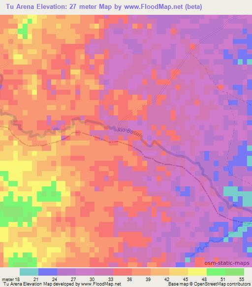 Tu Arena,Dominican Republic Elevation Map