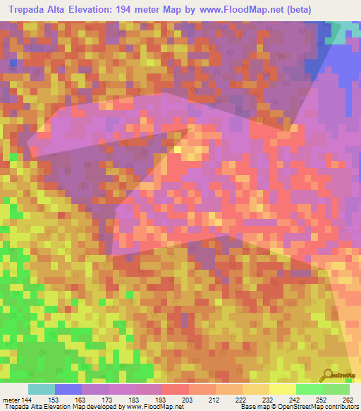 Trepada Alta,Dominican Republic Elevation Map