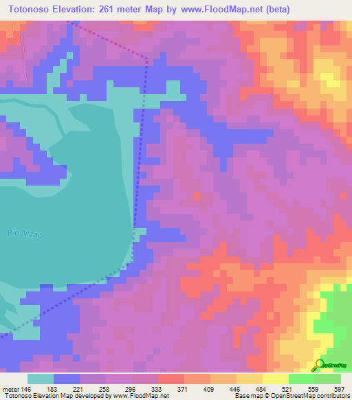 Totonoso,Dominican Republic Elevation Map