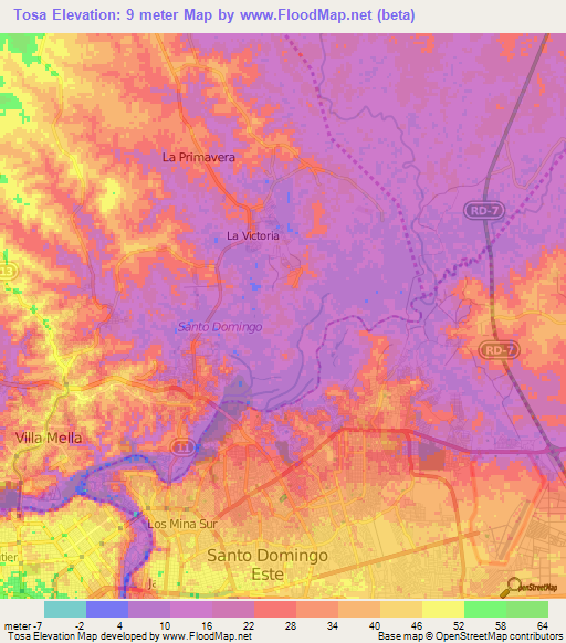 Tosa,Dominican Republic Elevation Map