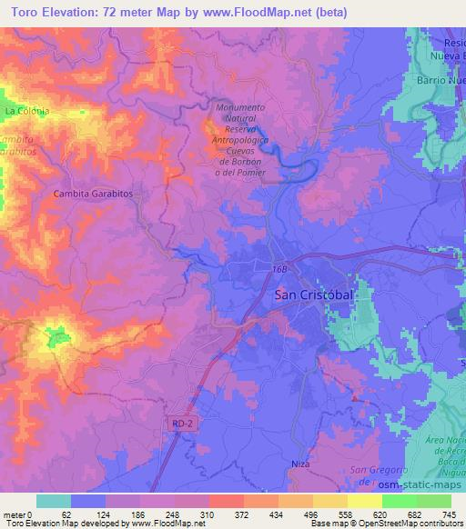 Toro,Dominican Republic Elevation Map