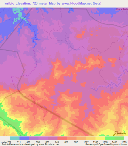 Toribio,Dominican Republic Elevation Map