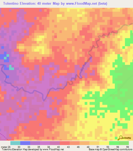 Tolentino,Dominican Republic Elevation Map