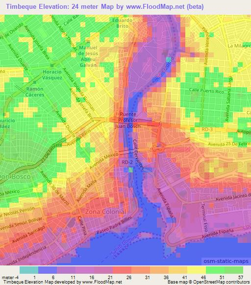 Timbeque,Dominican Republic Elevation Map