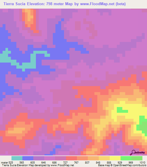 Tierra Sucia,Dominican Republic Elevation Map