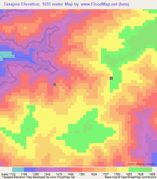 Tasajera,Dominican Republic Elevation Map