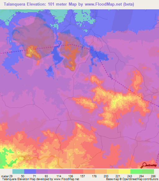 Talanquera,Dominican Republic Elevation Map