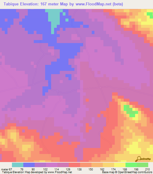 Tabique,Dominican Republic Elevation Map