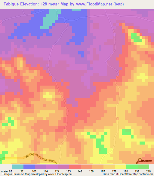 Tabique,Dominican Republic Elevation Map