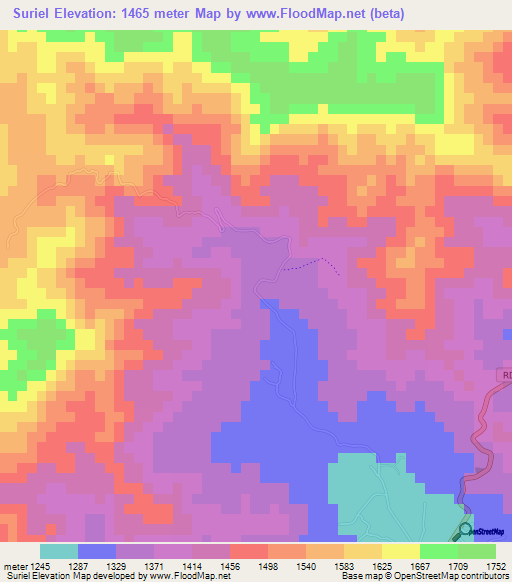 Suriel,Dominican Republic Elevation Map