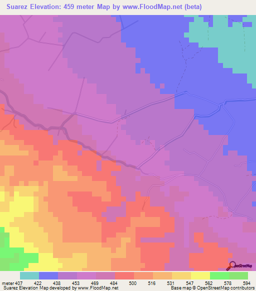 Suarez,Dominican Republic Elevation Map