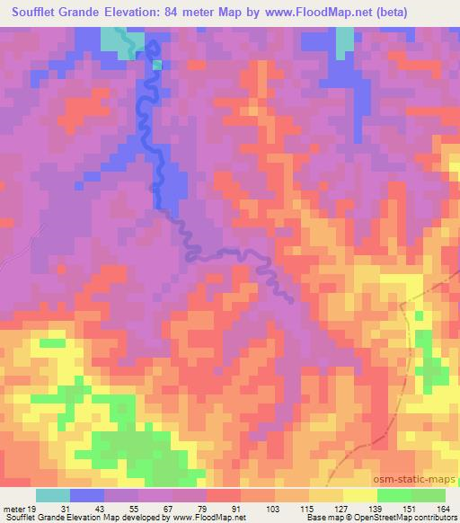 Soufflet Grande,Dominican Republic Elevation Map