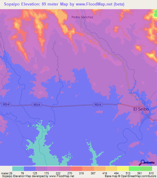 Sopaipo,Dominican Republic Elevation Map