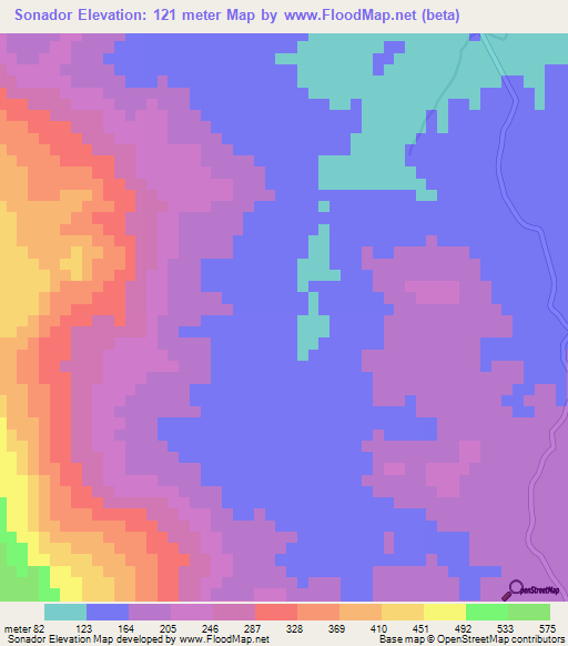 Sonador,Dominican Republic Elevation Map