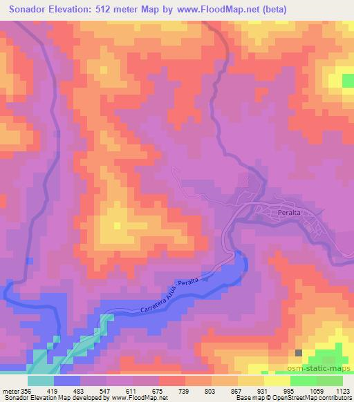 Sonador,Dominican Republic Elevation Map