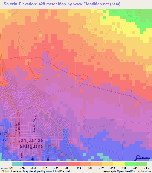 Solorin,Dominican Republic Elevation Map