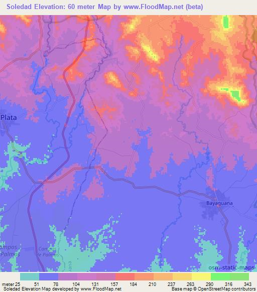 Soledad,Dominican Republic Elevation Map