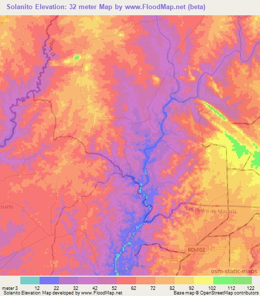 Solanito,Dominican Republic Elevation Map