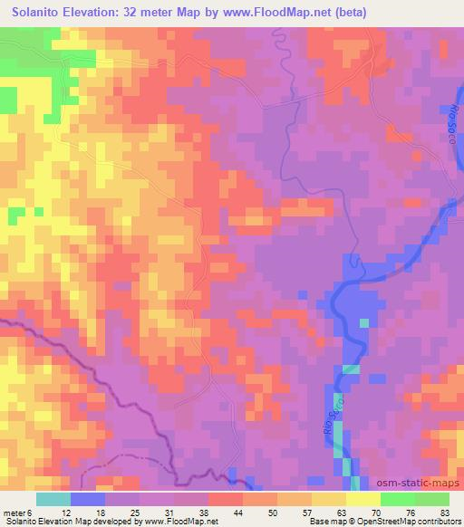 Solanito,Dominican Republic Elevation Map