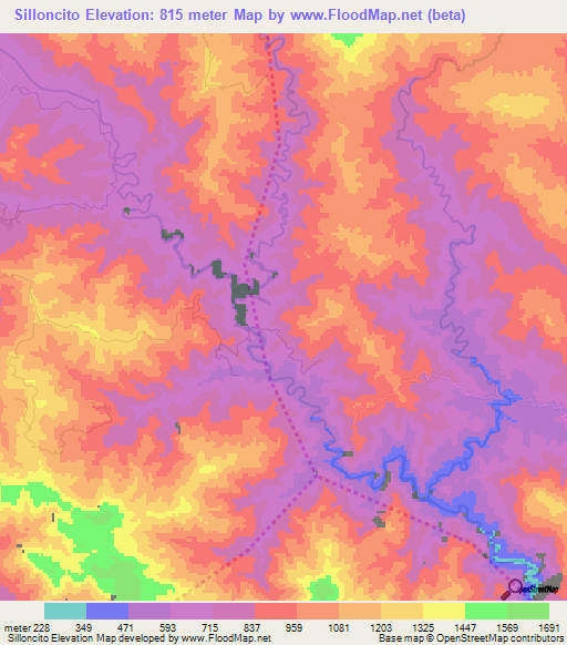 Silloncito,Dominican Republic Elevation Map