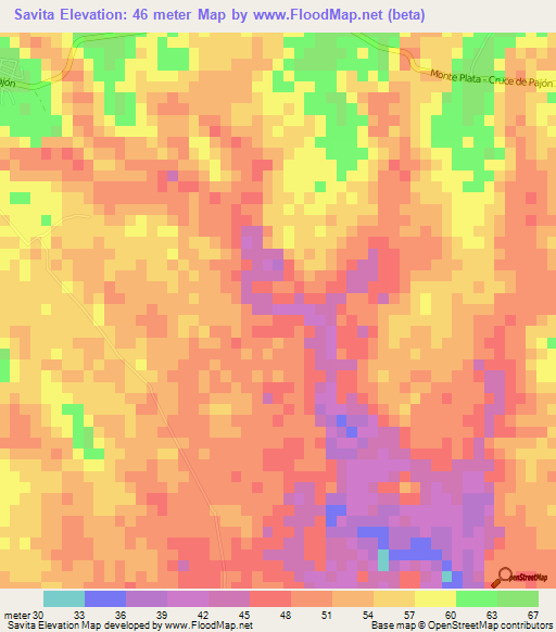 Savita,Dominican Republic Elevation Map