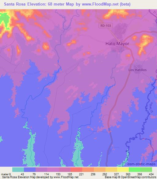 Santa Rosa,Dominican Republic Elevation Map