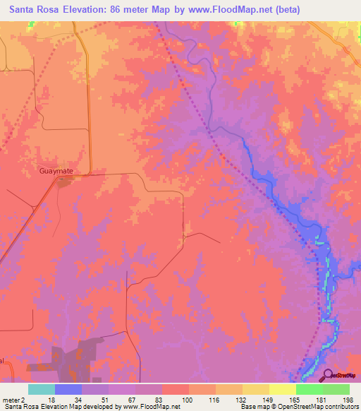 Santa Rosa,Dominican Republic Elevation Map