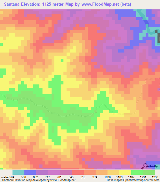 Santana,Dominican Republic Elevation Map