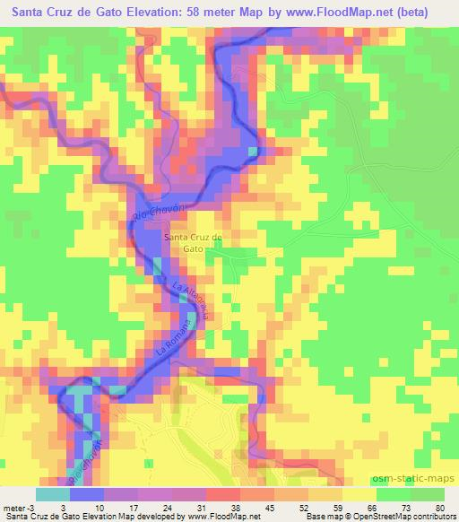 Santa Cruz de Gato,Dominican Republic Elevation Map