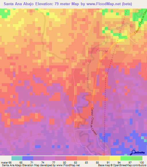 Santa Ana Abajo,Dominican Republic Elevation Map