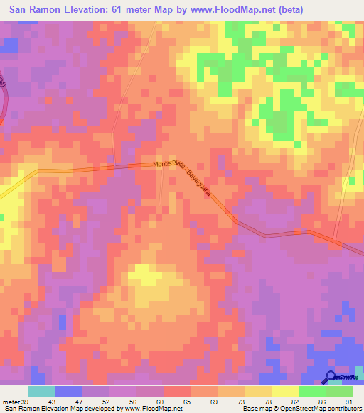 San Ramon,Dominican Republic Elevation Map