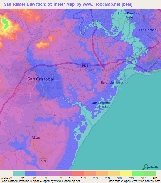 San Rafael,Dominican Republic Elevation Map