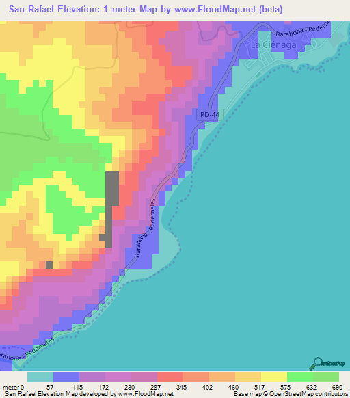 San Rafael,Dominican Republic Elevation Map