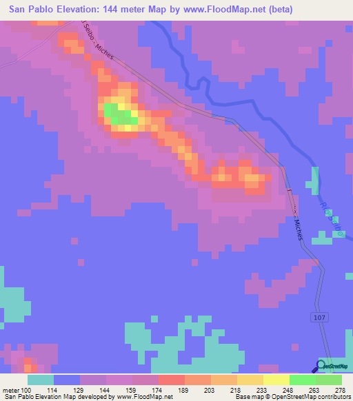 San Pablo,Dominican Republic Elevation Map