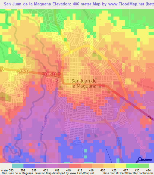 San Juan de la Maguana,Dominican Republic Elevation Map