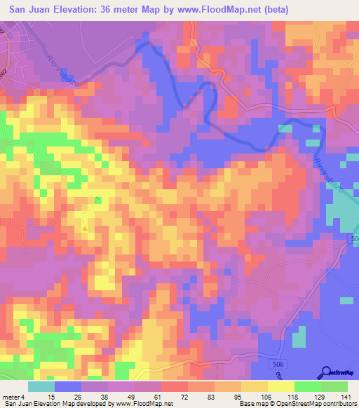 San Juan,Dominican Republic Elevation Map