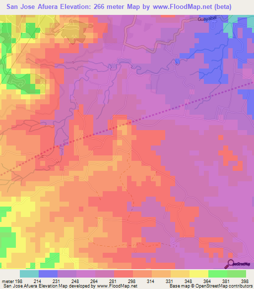 San Jose Afuera,Dominican Republic Elevation Map