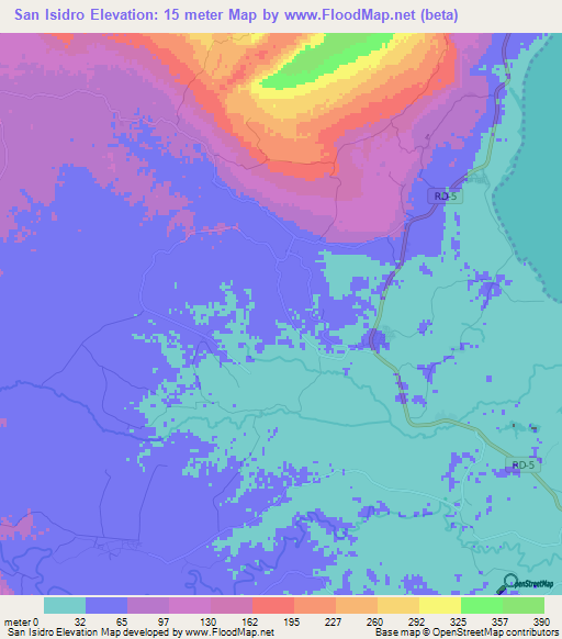 San Isidro,Dominican Republic Elevation Map