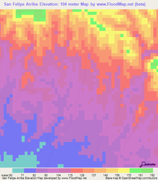 San Felipe Arriba,Dominican Republic Elevation Map